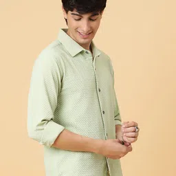 Kotty Men Relaxed Spread Collar Textured Self Design Casual Shirt image 4