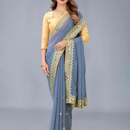 DISHA FASHION Woven Design Embroidered Saree-picture-41