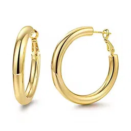 Kanha traders Stainless Steel Gold-Plated Circular Shaped Hoop Earrings-image-68