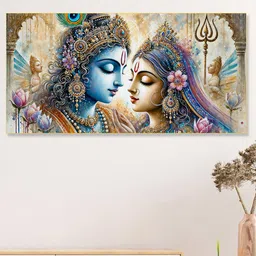 nestroots Blue & Gold-Toned Canvas Religious Wall Paintings-picture-16