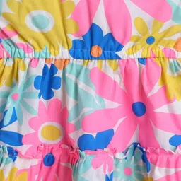 The Magic Wand Girls Floral Print Tie-Up Neck Fit & Flare Dress image 2