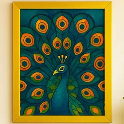 Sassyco Blue & Orange MDF Birds and Animals Wall Paintings-picture-36