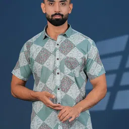 JAHIDA COMFORT WITH STYLE Men Comfort Fit Geometric Printed Cotton Casual Shirt-image-49