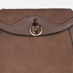 Allen Solly Woman Textured Structured Sling Bag with Applique image 5