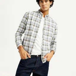 Levis Classic Slim Fit Checked Casual Shirt-image-3