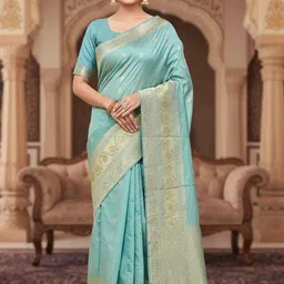 FABLAND Ethnic Motifs Zari Art Silk Handloom Kanjeevaram Saree image 3