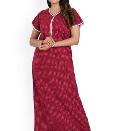 R RILO Women Printed Cotton Blend Regular Nightdress-image-95