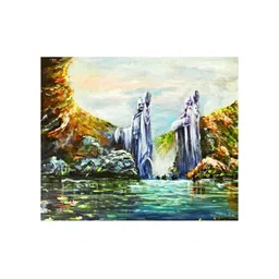 Inephos Green & Blue Grand Welcome Canvas Wall Paintings-picture-23