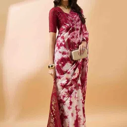 all about you Tie and Dye Zari Handloom Bandhani Saree image 5