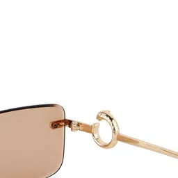 HASHTAG EYEWEAR Unisex Gold-Toned Rectangle UV-protected Sunglasses with RL-125122-GLD.YLO image 4