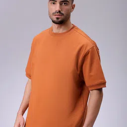 The Indian Garage Co Mens Polyester Beige Relaxed Fit Solid Overhead-Crewneck Sweatshirts image 5