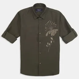 CHARCHIT Boys Comfort Relaxed Fit Solid Spread Collar Cotton Party Shirt-picture-55