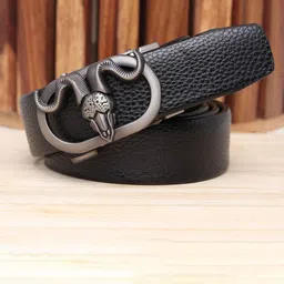 WINSOME DEAL Men Textured Slider Buckle Closure Belt image 1