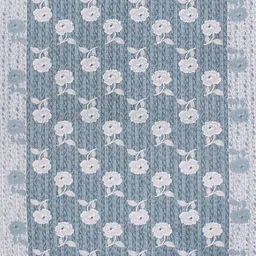 E ELMA Blue & White Floral Printed 144 TC Cotton Flat Bedsheet with 1 Pillow Cover image 2