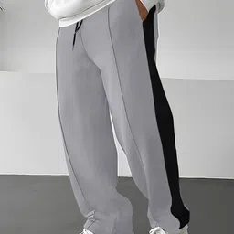 JUMPCUTS Men Color-Blocked Loose-Fit Track Pants-picture-42