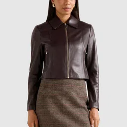 Forever New Women Crop Leather Jacket-picture-13