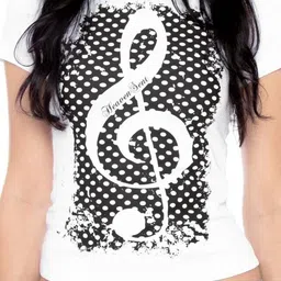 LULU & SKY Women Graphic Printed Regular Fit Short Sleeves Crop T-shirt image 2