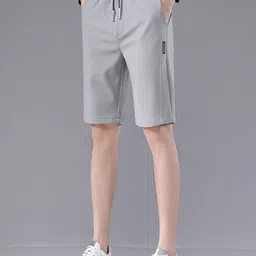 StyleCast Men Solid Grey Mid-Rise Casual Shorts-picture-27