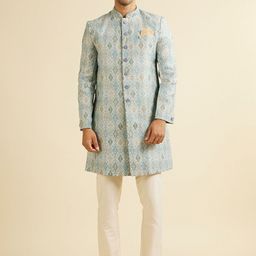 Manyavar Men Printed Regular Kurta with Trousers-picture-40