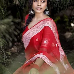 PRISHA FASHION Women Ethnic Motifs Woven Design Zari Banarasi Saree image 5