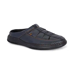 HERE&NOW Men Textured Leather Mules-picture-52