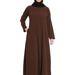 BT - Being Traditional Women Coffee Brown Solid A-line Inner abaya Burqa-picture-12