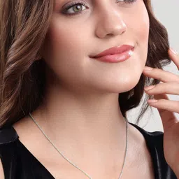 MALENA Silver Plated Crystals Studded Blue Evil Eye Necklace image 4