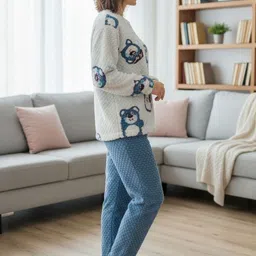 Belfry Women Graphic Printed Round Neck Pure Woollen Sweatshirt With Trouser image 4