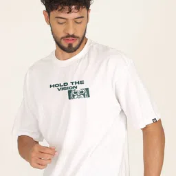 PRONK Men Printed Drop-Shoulder Sleeves T-shirt image 3