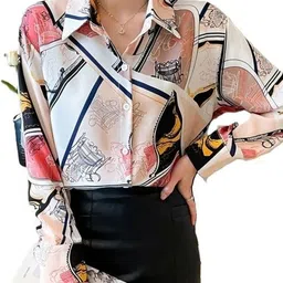 sheden lopez Women Regular Fit Printed Slim Collar Party Shirt-picture-10