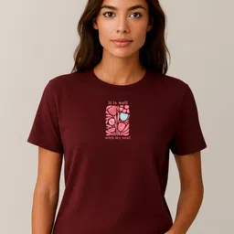 Anikmart Women Printed Pure Cotton T-shirt-image-24