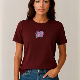 Anikmart Women Printed Pure Cotton T-shirt-image-98