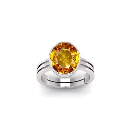 Pranjal Gems Unisex 8.25 Ratti 7.15 Carat Silver-Plated Finger Ring-picture-36