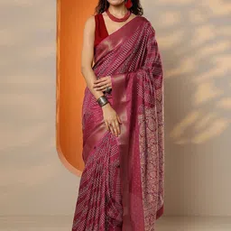 Libas Bandhani Printed Woven Design Saree-image-48