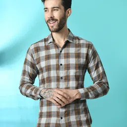 THE BEETEL HOUSE Men Comfort Sheer Checked Casual Shirt-picture-18