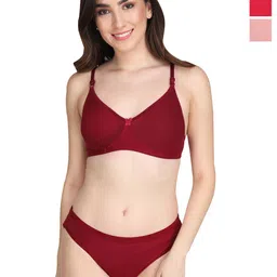 Liigne Women Pack Of 3 Padded Bra Pure Cotton Lingerie Set-picture-18