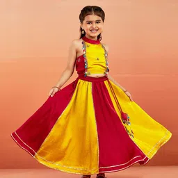 VASTRAMAY Girls Embroidered Ready to Wear Lehenga &-image-46