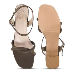 SHUZ TOUCH Women Twist Open Toe Block Heels Sandals With Buckle Strap image 3