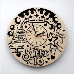 QEZNEF Beige Solid Traditional Wall Clock-picture-30