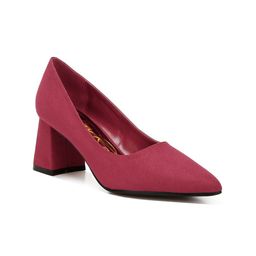London Rag Women Textured PU Block Pumps-picture-1
