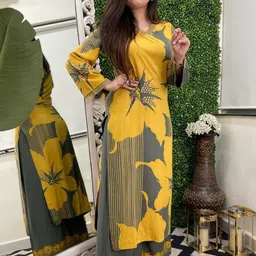 KHANJAN FASHION Women Floral Printed Regular Kurta with Palazzos image 2