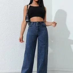 A1TUFF Women Jean Relaxed Fit High-Rise Light Fade Stretchable Jeans image 4