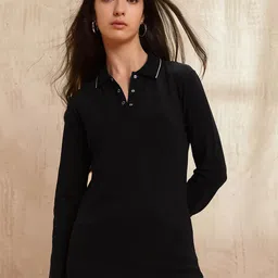 U.S. Polo Assn. Women Polo Collar Long Sleeves Cotton Regular Fit T-shirt-picture-44