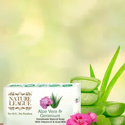 NATURE LEAGUE Set Of 12 Aloe Vera & Geranium Skin Nourishing Natural Soap - 100 g Each-picture-18