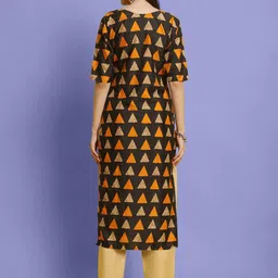 Ethnic basket Women Multicoloured Poly Crepe Kurta Sets image 2