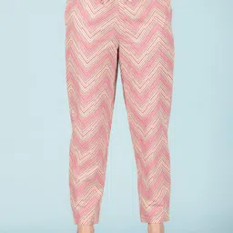 Aramya Floral Printed Pure Cotton Straight Kurta with Trousers image 4