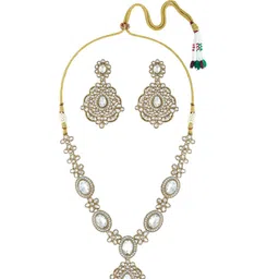 Zaveri Pearls Stone-Studded & Beaded Jewellery Set-picture-35