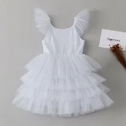 LULU & SKY Flutter Sleeve Fit & Flare Dress image 3