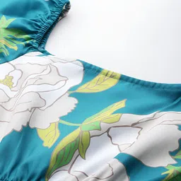 Sleek Italia Women Floral Printed Off-Shoulder Cotton Fit and Flare Midi Dress image 2