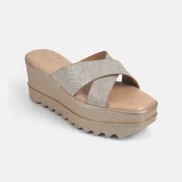 Mochi Women Embellished Printed Open Back Platform Sandals image 4